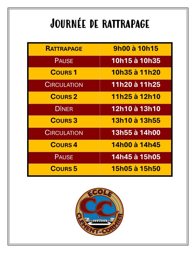Journée de rattrapage horaire modifié page 0001